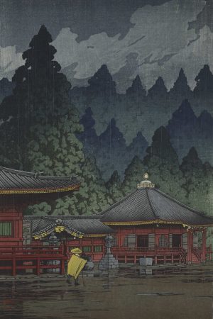 Poster "Padiglione del tempio Futatsu a Nikko", Kawase Hasui