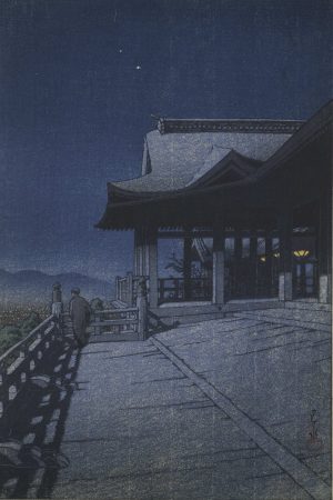 Poster "Notte al tempio Kiyomizu, Kyoto", Kawase Hasui