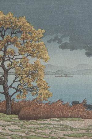 Poster "Chimanno Hamematsu (Pioggia sul lago di Matsue)", Kawase Hasui