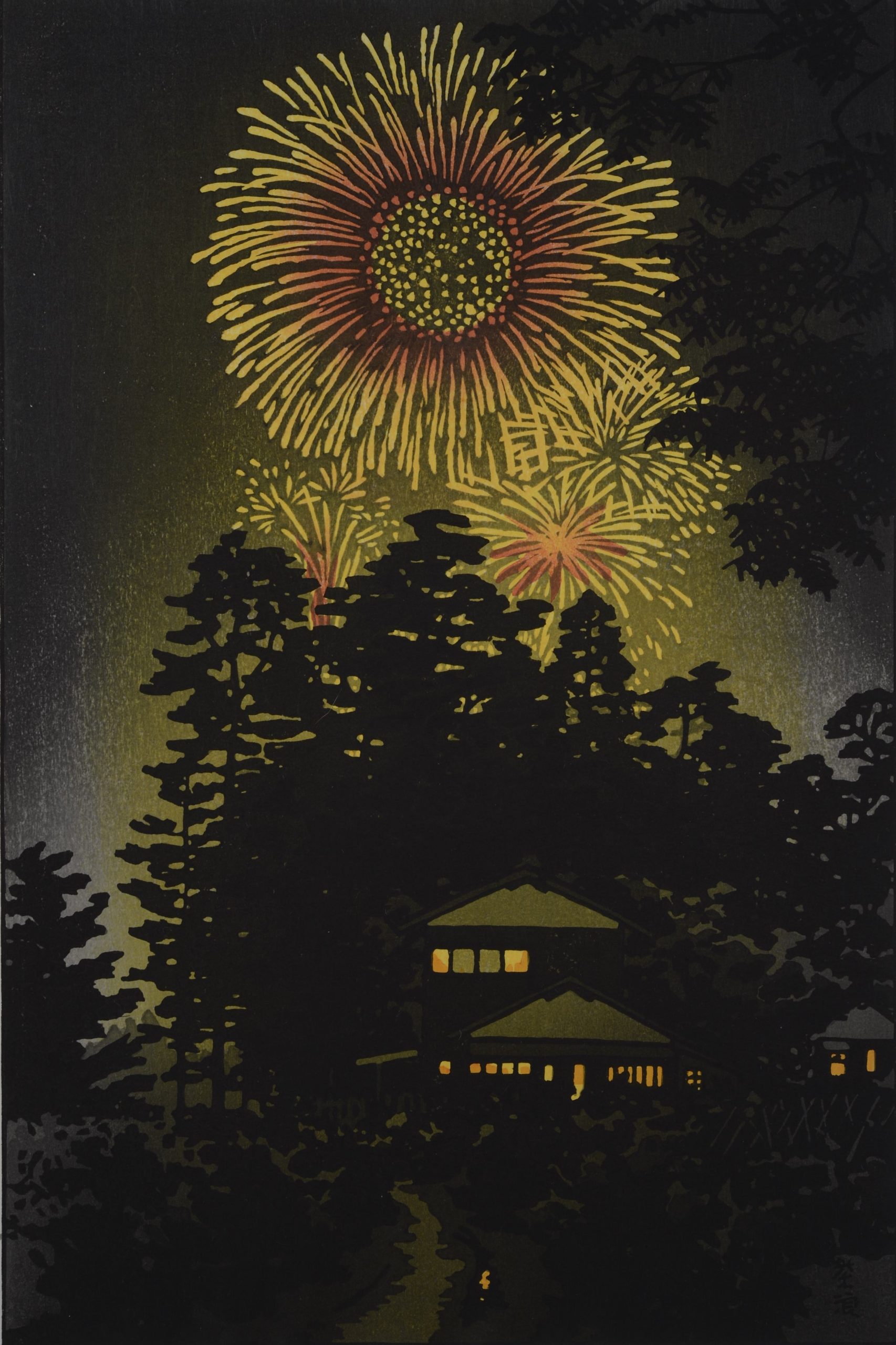 Poster "Fuochi d'artificio in una notte estiva", Shiro Kasamatsu