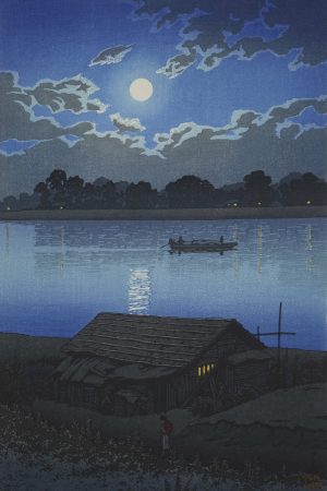Poster "Luna piena sul fiume Ara, Akabane", Kawase Hasui