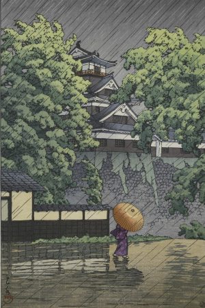 Poster "Torre di guardia Udo del castello di Kumamoto", Kawase Hasui