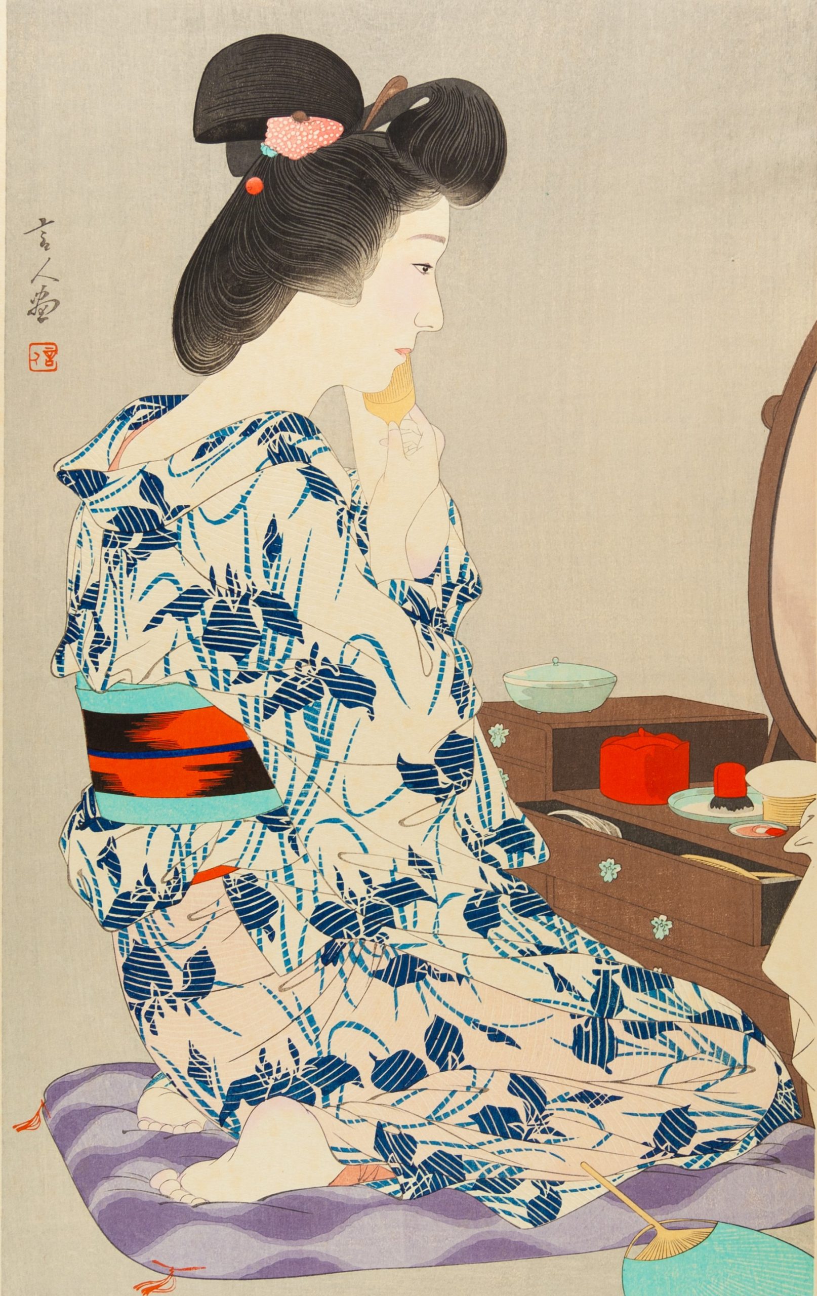 Poster "Light Summer Kimono with Irises", Kotondo Torii