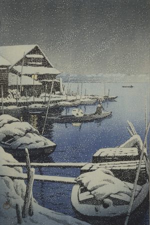 Poster "Neve a Mukojima", Kawase Hasui