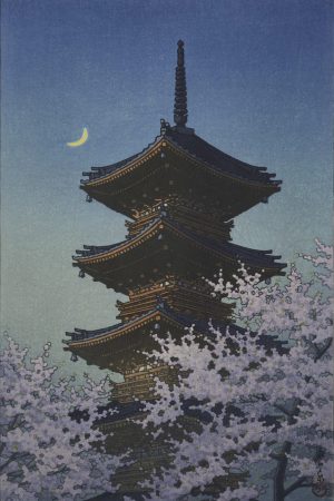 Poster "Crepuscolo di primavera al Santuario Tosho di Ueno", Kawase Hasui