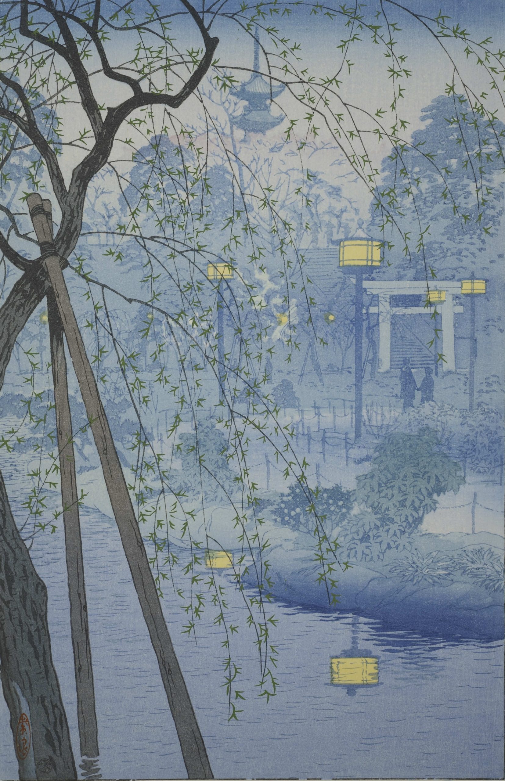 Poster "Sera di primavera sulla sponda del laghetto Shinobazu", Shiro Kasamatsu