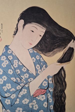 Poster "Donna che si pettina i capelli", Hashiguchi Goyō